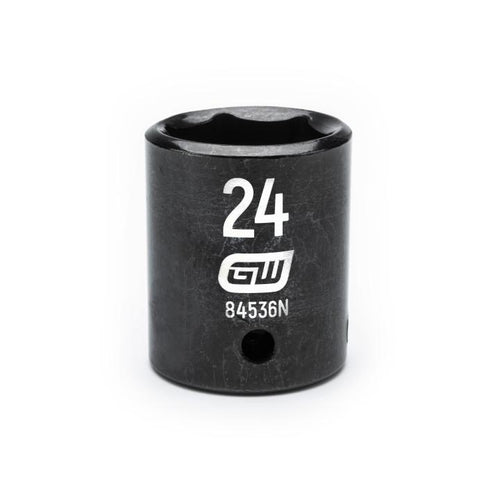 GearWrench 84536N 1/2"DRIVE 24MM STANDARD IMPACT SOCKET - MPR Tools & Equipment