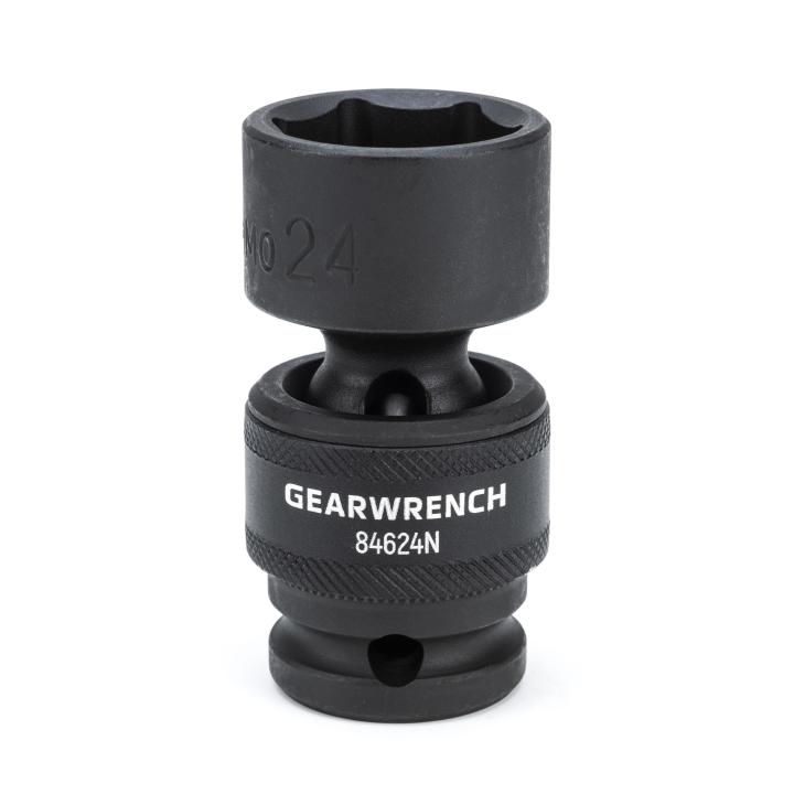 GearWrench 84624N 1/2" Drive 6 Point 24mm Standard Universal Impact Metric Socket - MPR Tools & Equipment