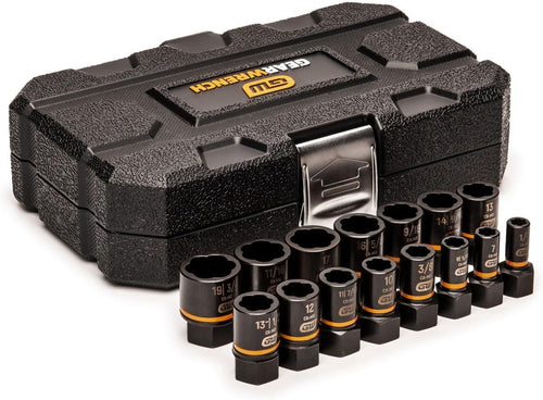 GearWrench 84783 15pc 1/4" & 3/8" Drive Bolt Biter Impact Extraction Socket Set