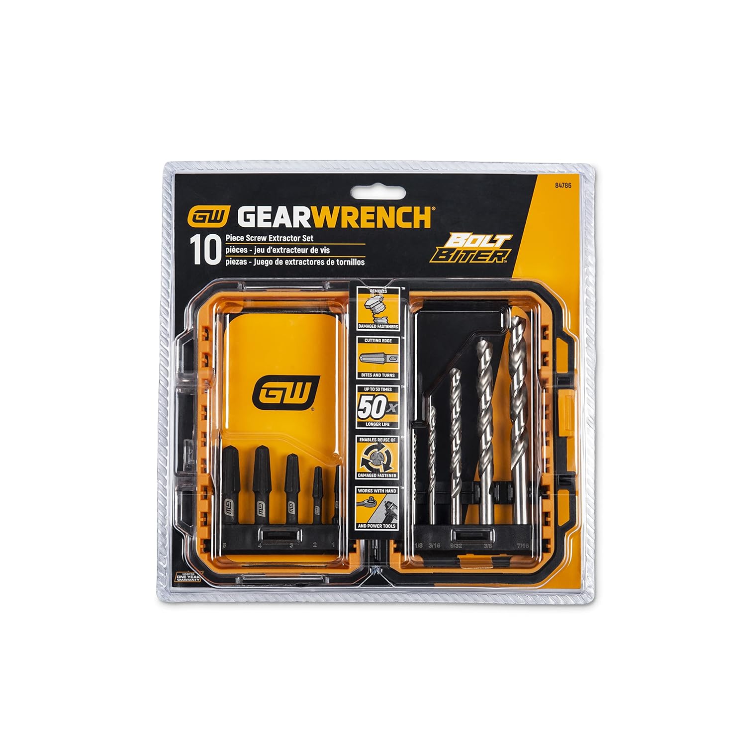 GearWrench 84786 10-Piece Bolt Biter Screw Extractor Set