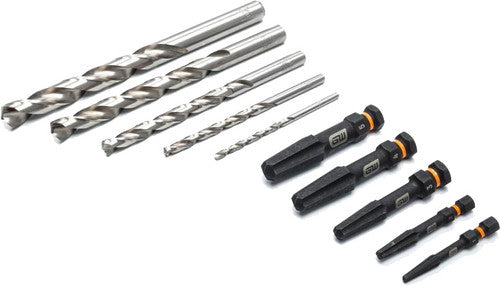 GearWrench 84786 PG108 - 10-PC BOLT BITER SCREW EXTRACTOR SET, EXTRACTOR SIZES: 1, 2, 3, 4. LEFT-HAND DRILL BITS: 1/8", 3/16", 9/32", 3/8", 7/16" - MPR Tools & Equipment