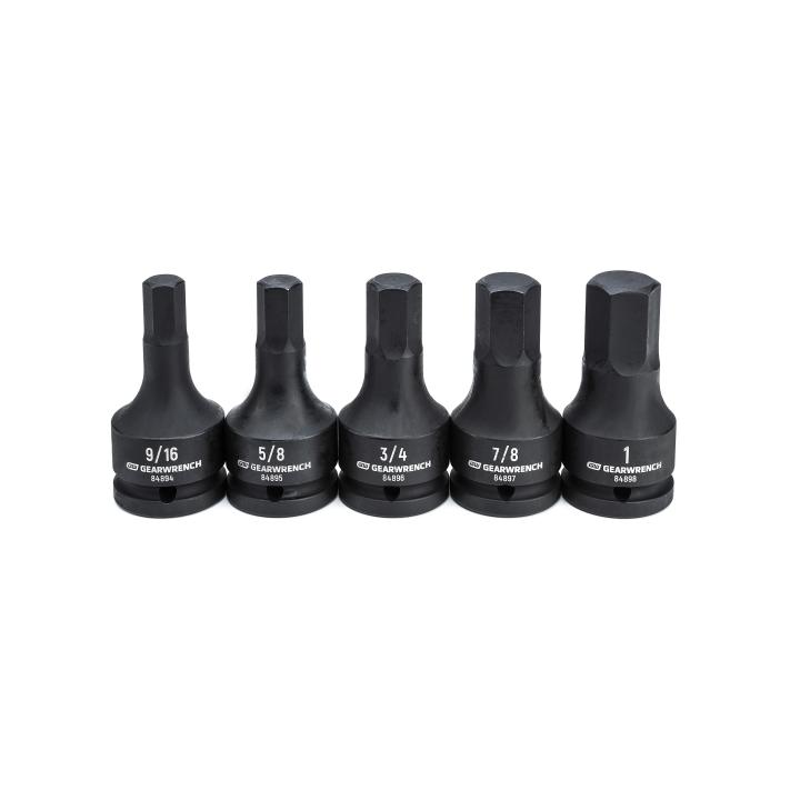 GearWrench 84899 SET SKT 3/4 DR HEX BIT 5PC SAE
