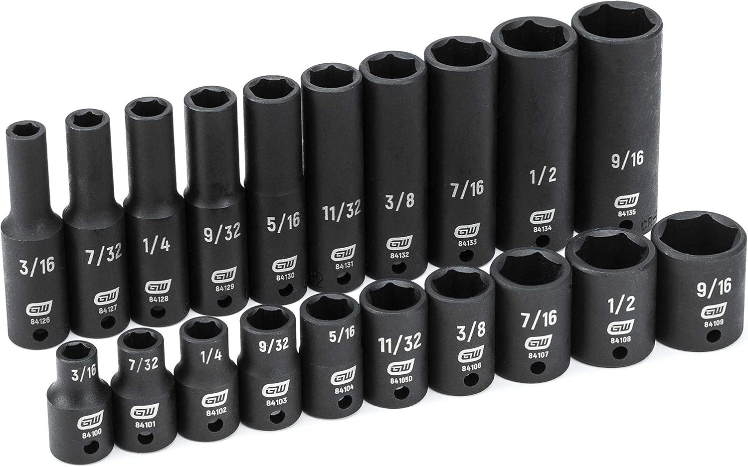 GearWrench 84900 20 Pc. 1/4" Drive 6 Point Standard & Deep Impact Sae Socket Set