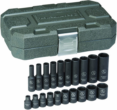 GearWrench 84900 20 Pc. 1/4" Drive 6 Point Standard & Deep Impact Sae Socket Set - MPR Tools & Equipment