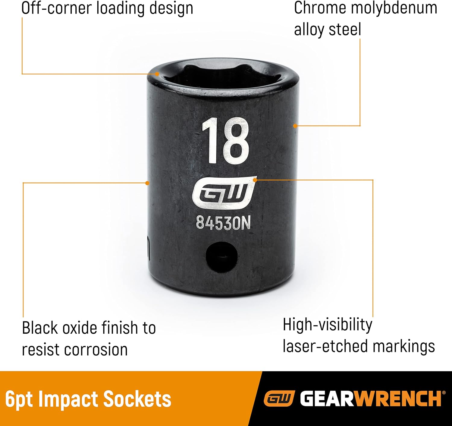GearWrench 84901 1/4-Inch Drive Impact Socket Set Metric, 28-Piece