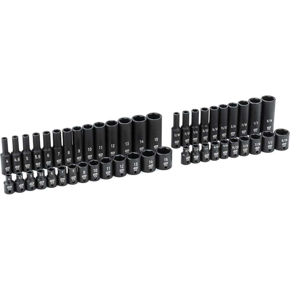 GearWrench 84902 1/4-Inch Drive Impact Socket Set SAE/Metric, 48-Piece