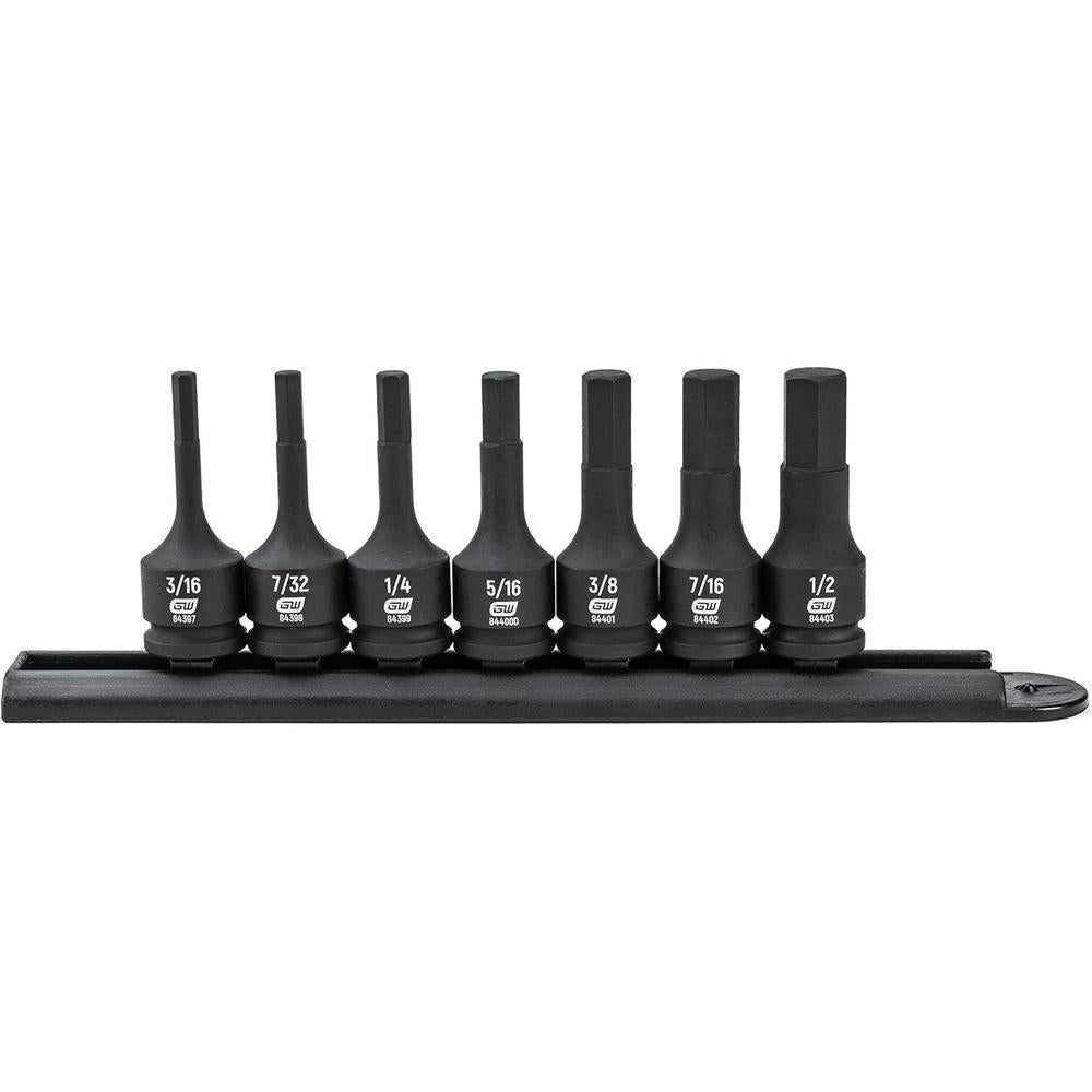 GearWrench 84913 SET HEX IMP SAE 3/8DR 7PC