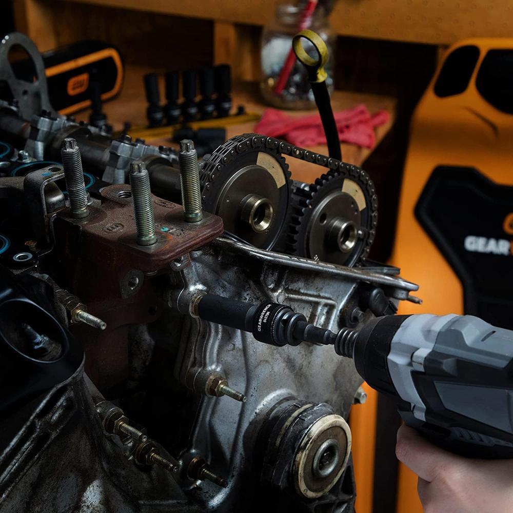 GearWrench 84924N 10 Pc. 3/8 Inch Drive 6 Pt. Deep Universal Impact Socket Set, Metric