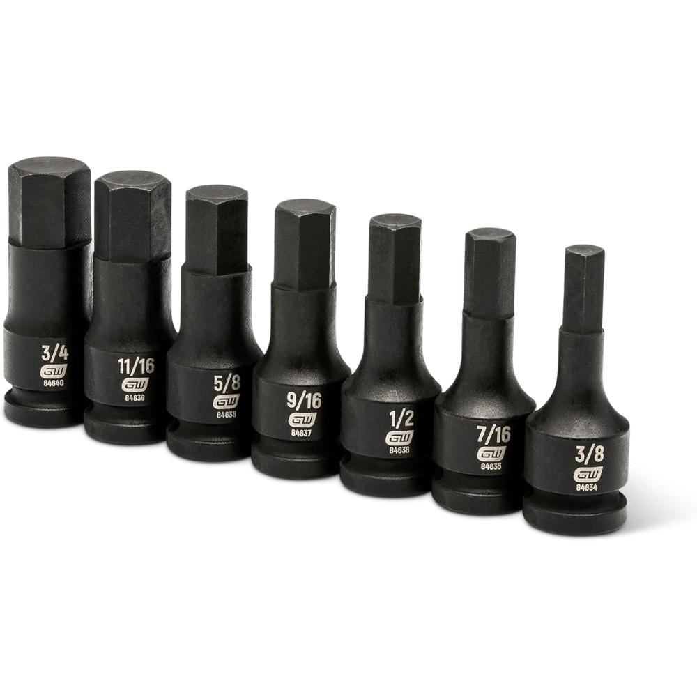 GearWrench 84940 SET SKT IMP HEX MET 1/2DR 7PC