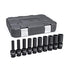 GearWrench 84945N 10 Pc. 1/2" Drive 6 Pt. Deep Universal Impact Socket Set, Metric - MPR Tools & Equipment