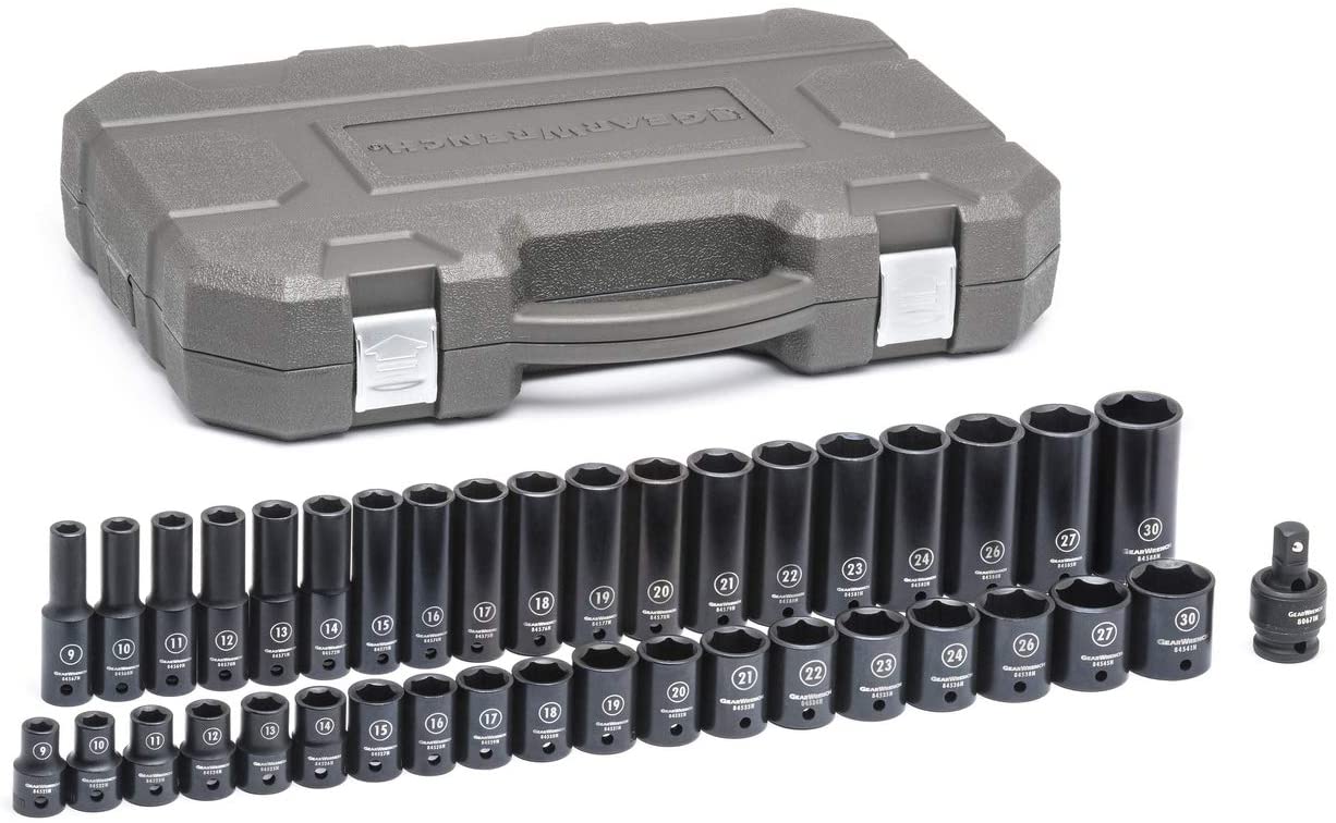 GearWrench 84947N 39pc 1/2" Drive 6 Point Standard & Deep Impact SAE Socket Set - MPR Tools & Equipment