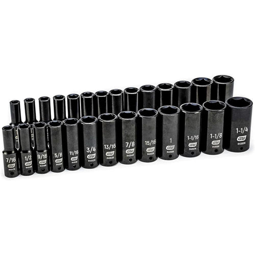 GearWrench 84949N 27pc 1/2" Drive 6 Point Deep Impact SAE/Metric Socket Set