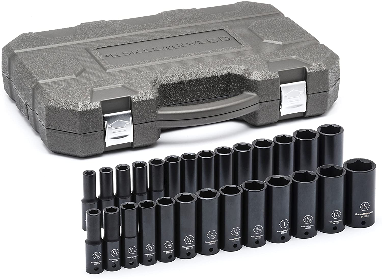 GearWrench 84949N 27pc 1/2" Drive 6 Point Deep Impact SAE/Metric Socket Set - MPR Tools & Equipment