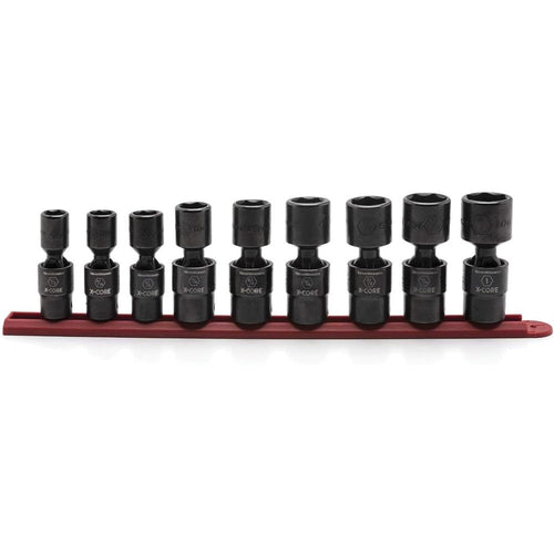 GearWrench 84978 9 Pc. 1/2" Drive 6 Point Standard X-Core Pinless Universal Impact SAE Socket Set -