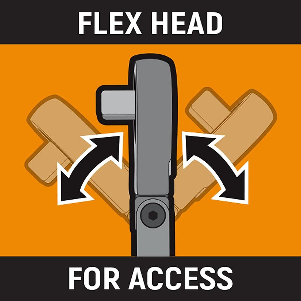 GearWrench 85086M 3/8" Drive Flex Head Micrometer Torque Wrench, 5-75 ft/lbs