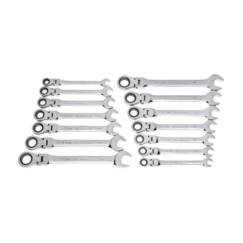 GearWrench 85141 SET FLEX WR RAT COMB SAE/MET 14PC