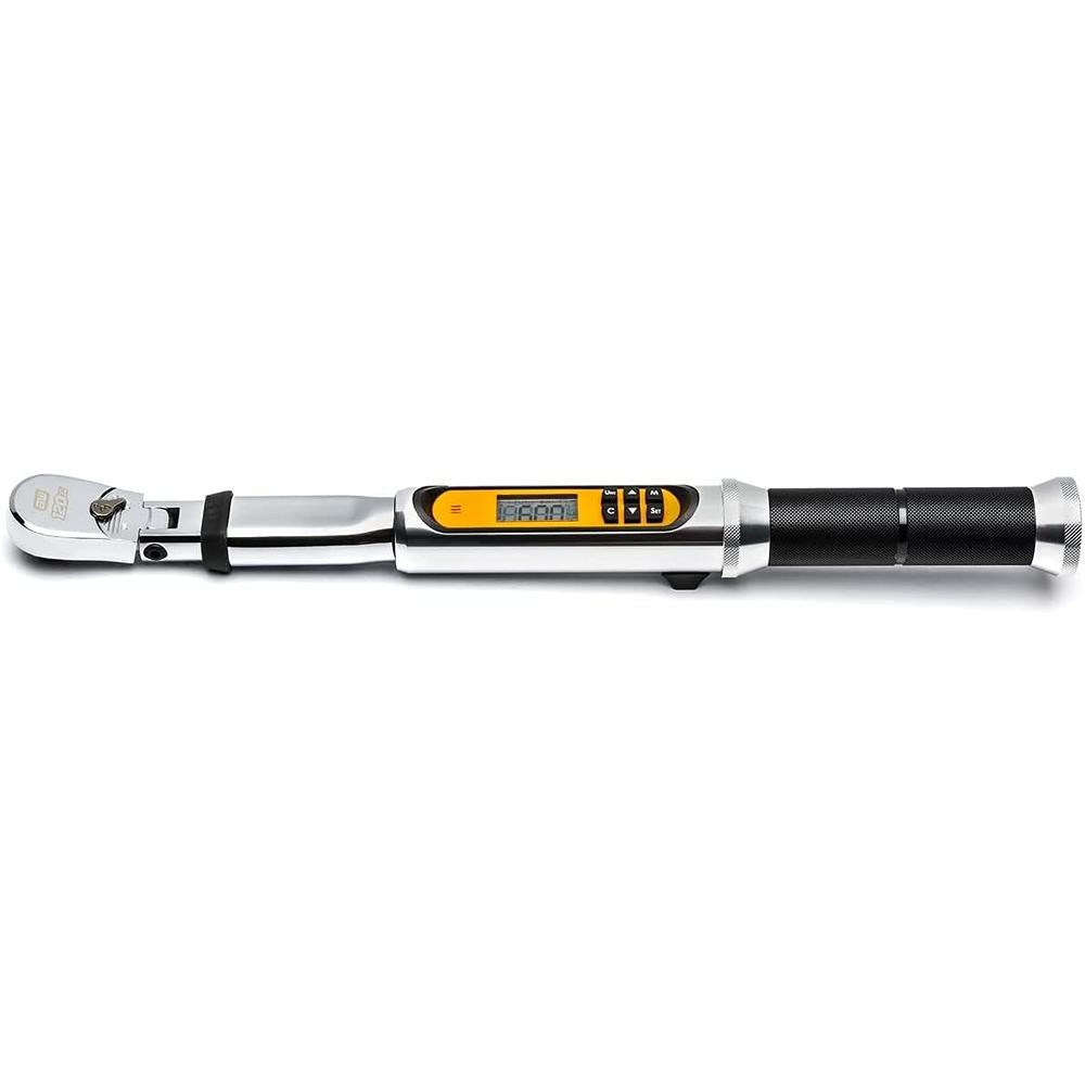 GearWrench 85195 3/8" Drive 120XP Flex Head Electronic Torque Wrench With Angle, 0-100 FT-LB, 15.87" Long, Includes Molded Case