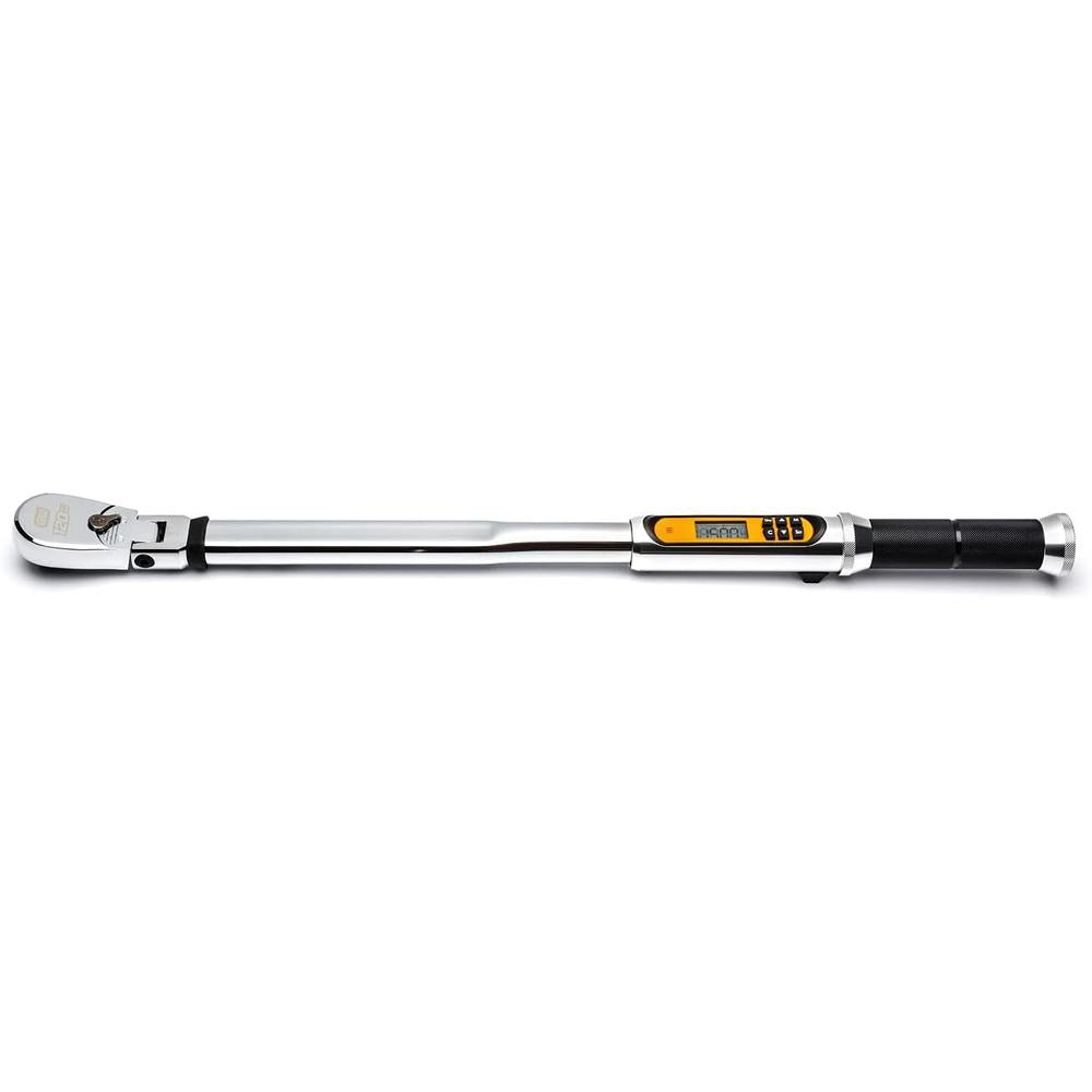 GearWrench 85196 1/2" Drive 120XP Flex Head Electronic Torque Wrench With Angle, 25-250 FT-LB, 24.26" Long, Includes Molded Case