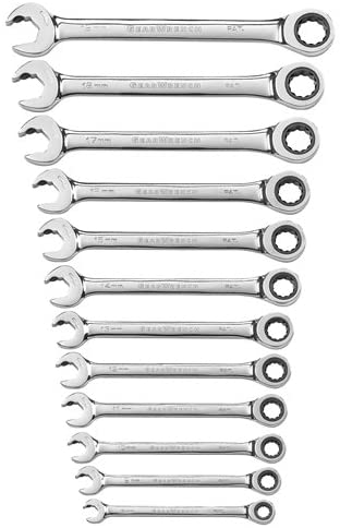 GearWrench 85597 12-Piece Metric Ratcheting Open End Wrench Set - MPR Tools & Equipment