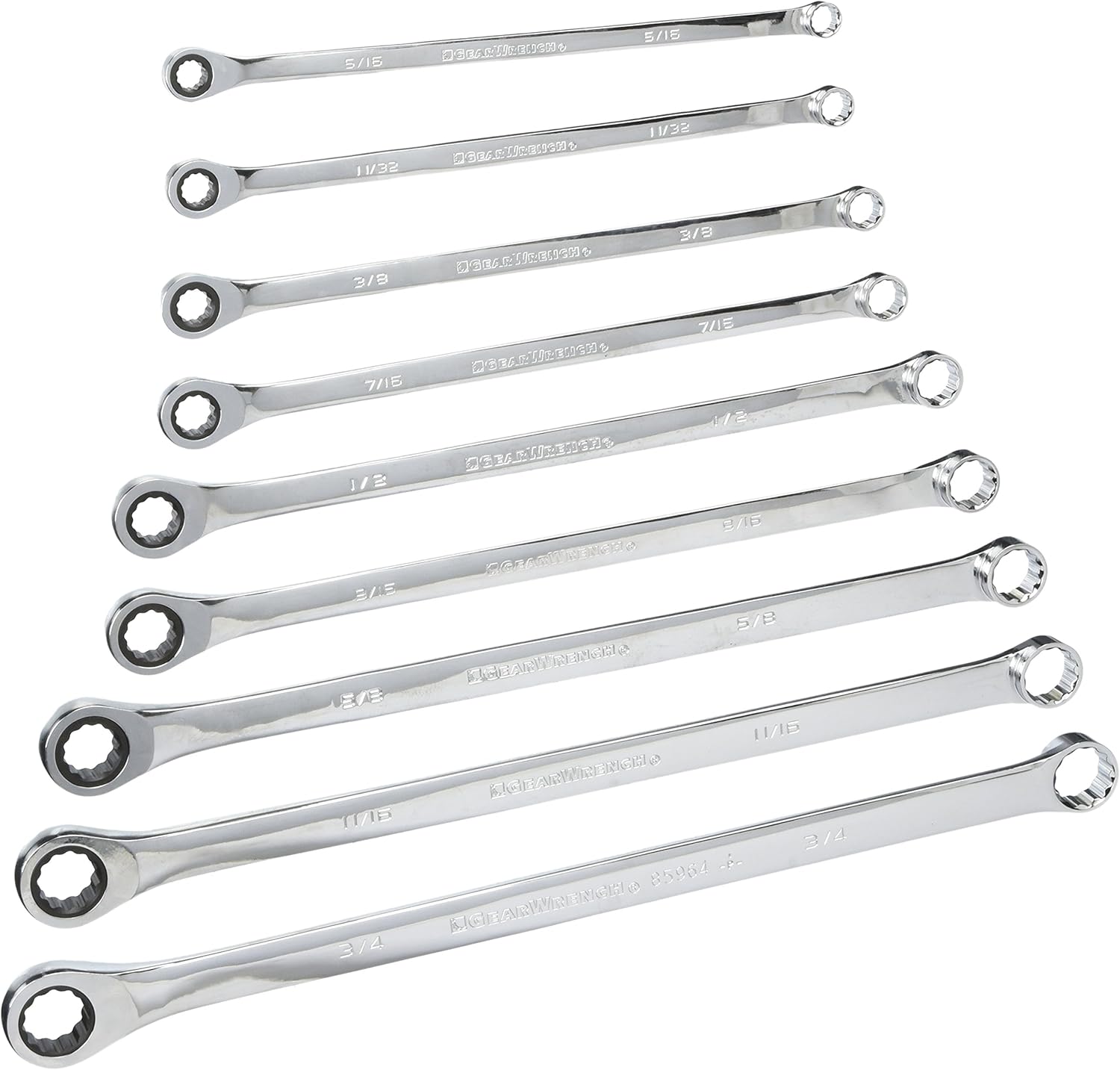 GearWrench - 85998 - Ratcheting Wrench Set. SAE. 12 pt.. 9 PC