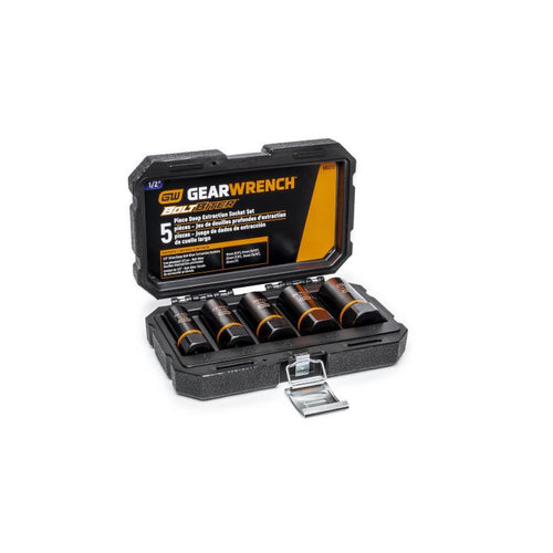 GearWrench 86070 5 Pc. 1/2" Drive Bolt Biter Deep Extraction Socket Set - MPR Tools & Equipment