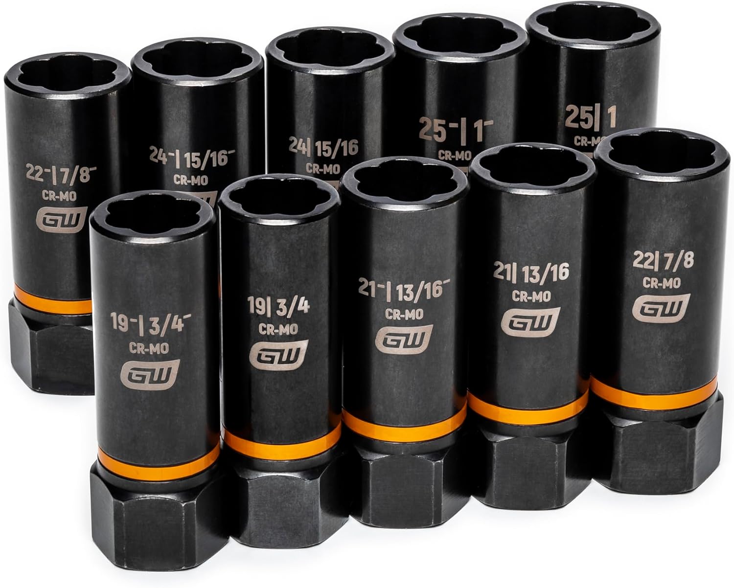 GearWrench 86071 10-Piece 1/2" Drive Bolt Biter Deep Extraction Socket Set