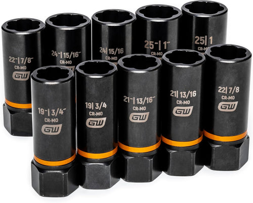 GearWrench 86071 10-Piece 1/2" Drive Bolt Biter Deep Extraction Socket Set