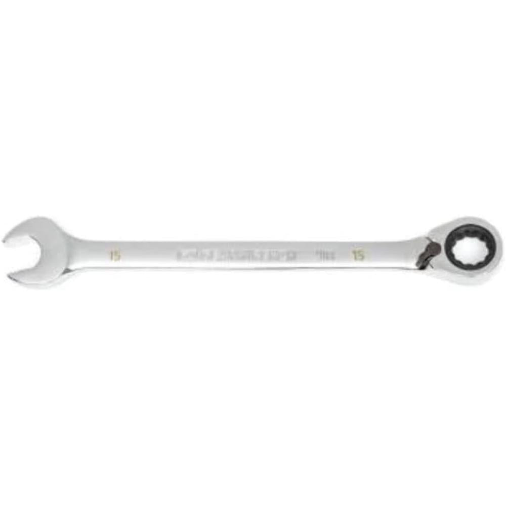 GearWrench 86615 15mm 90-Tooth 12-Point Reversible Ratcheting Combination Wrench