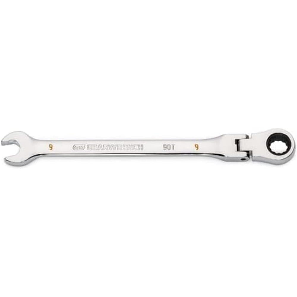 GearWrench 86709 9mm 90-Tooth 12-Point Flex Head Ratcheting Combination Wrench