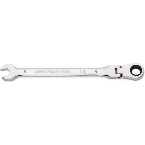 GearWrench 86709 9mm 90-Tooth 12-Point Flex Head Ratcheting Combination Wrench