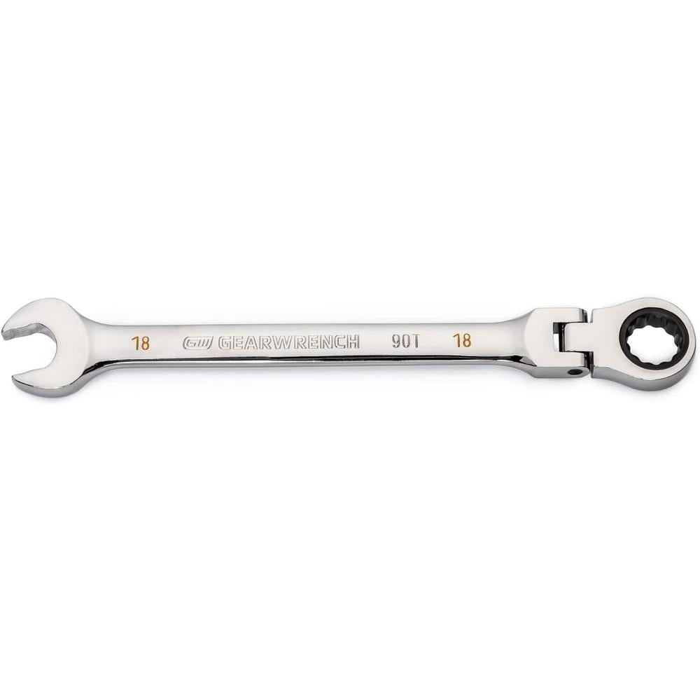 GearWrench 86718 18mm 90-Tooth 12-Point Flex Head Ratcheting Combination Wrench