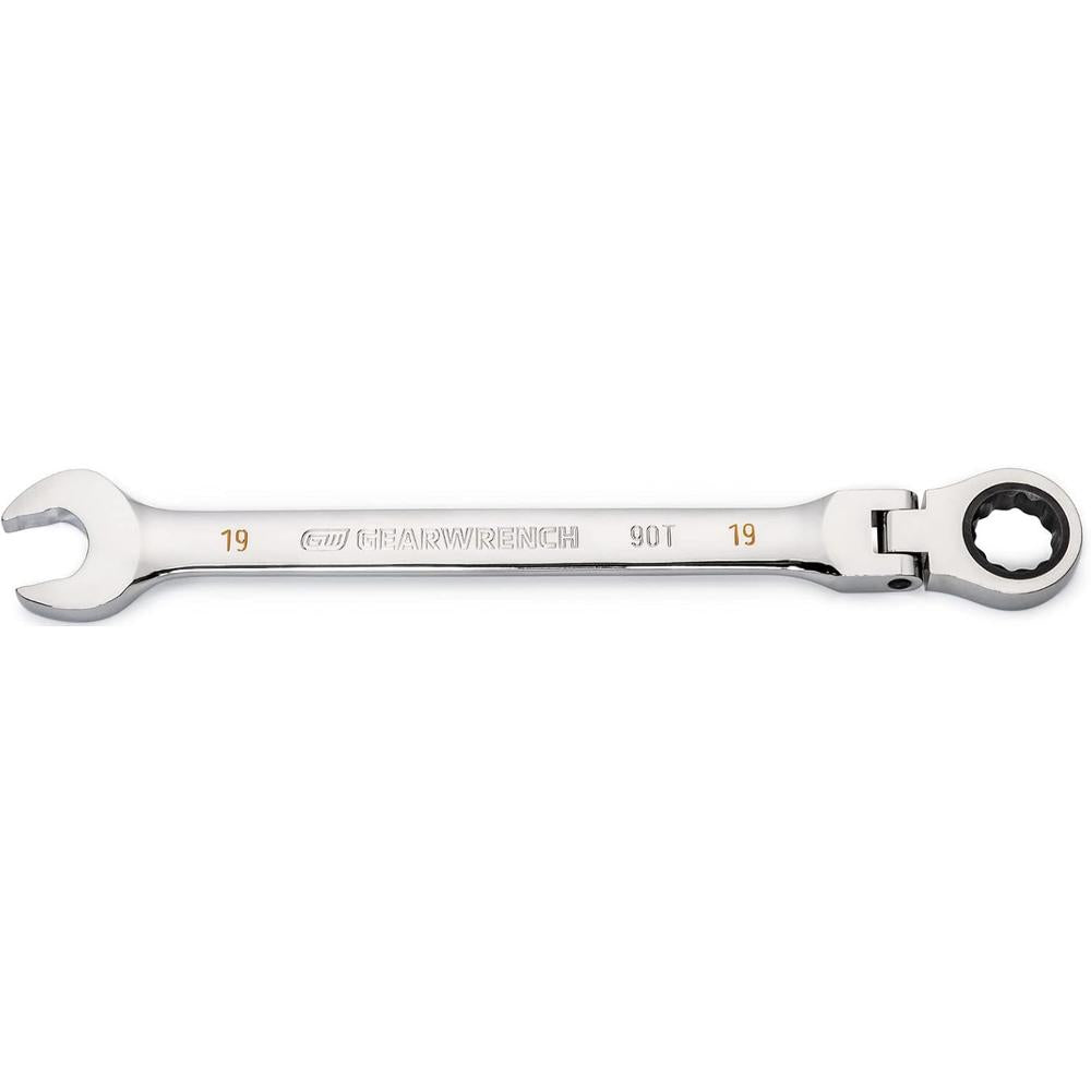 GearWrench 86719 19mm 90-Tooth 12-Point Flex Head Ratcheting Combination Wrench