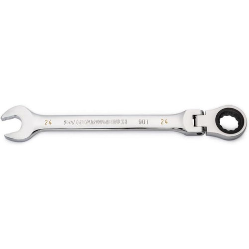 GearWrench 86724 24mm 90-Tooth 12-Point Flex Head Ratcheting Combination Wrench