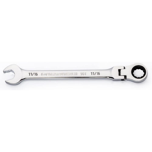 GearWrench 86748 11/16" 90-Tooth 12-Point Flex Head Ratcheting Combination Wrench