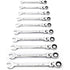 GearWrench 86758 10-Piece 90-Tooth 12-Point SAE Flex Head Ratcheting Combination Wrench Set