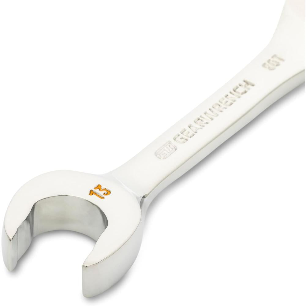GearWrench 86843 13mm 90T 12Pt Stubby Combination Ratcheting Wrench
