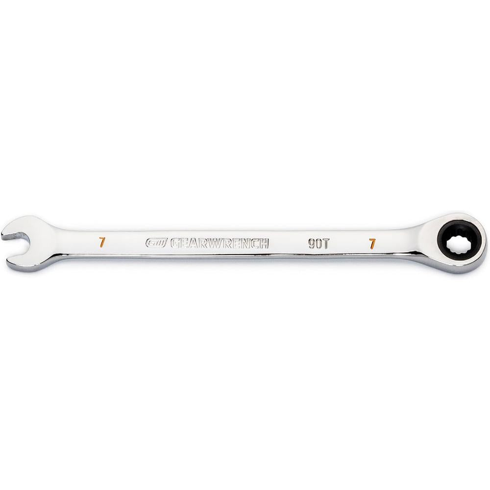 GearWrench 86907 7mm 90-Tooth 12-Point Ratcheting Combination Wrench