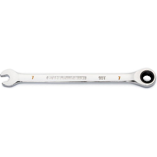 GearWrench 86907 7mm 90-Tooth 12-Point Ratcheting Combination Wrench