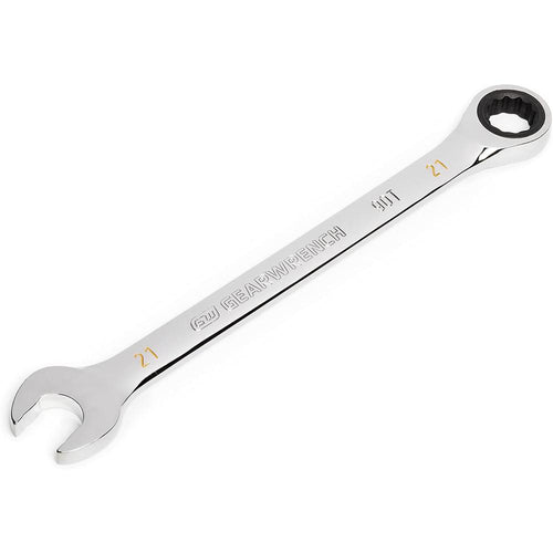 GearWrench 86921 21mm 90-Tooth 12-Point Ratcheting Combination Wrench