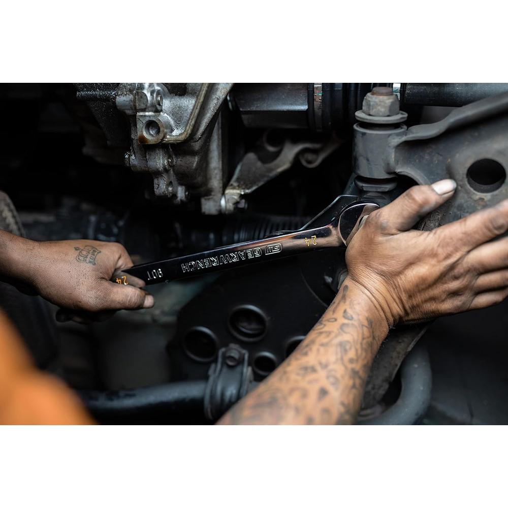 GearWrench 86924 24mm 90-Tooth 12-Point Ratcheting Combination Wrench