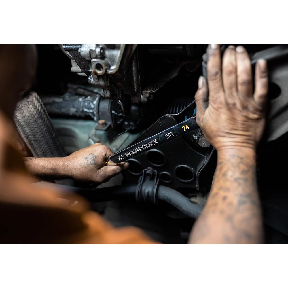 GearWrench 86924 24mm 90-Tooth 12-Point Ratcheting Combination Wrench