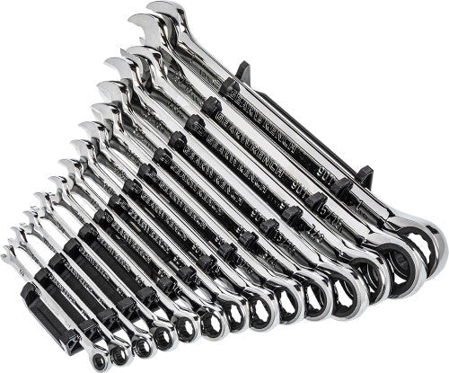 GearWrench 86959 PG144 - 14-PC 90-TOOTH 12-POINT SAE COMBINATION RATCHETING WRENCH SET, 1/4"-1" - MPR Tools & Equipment