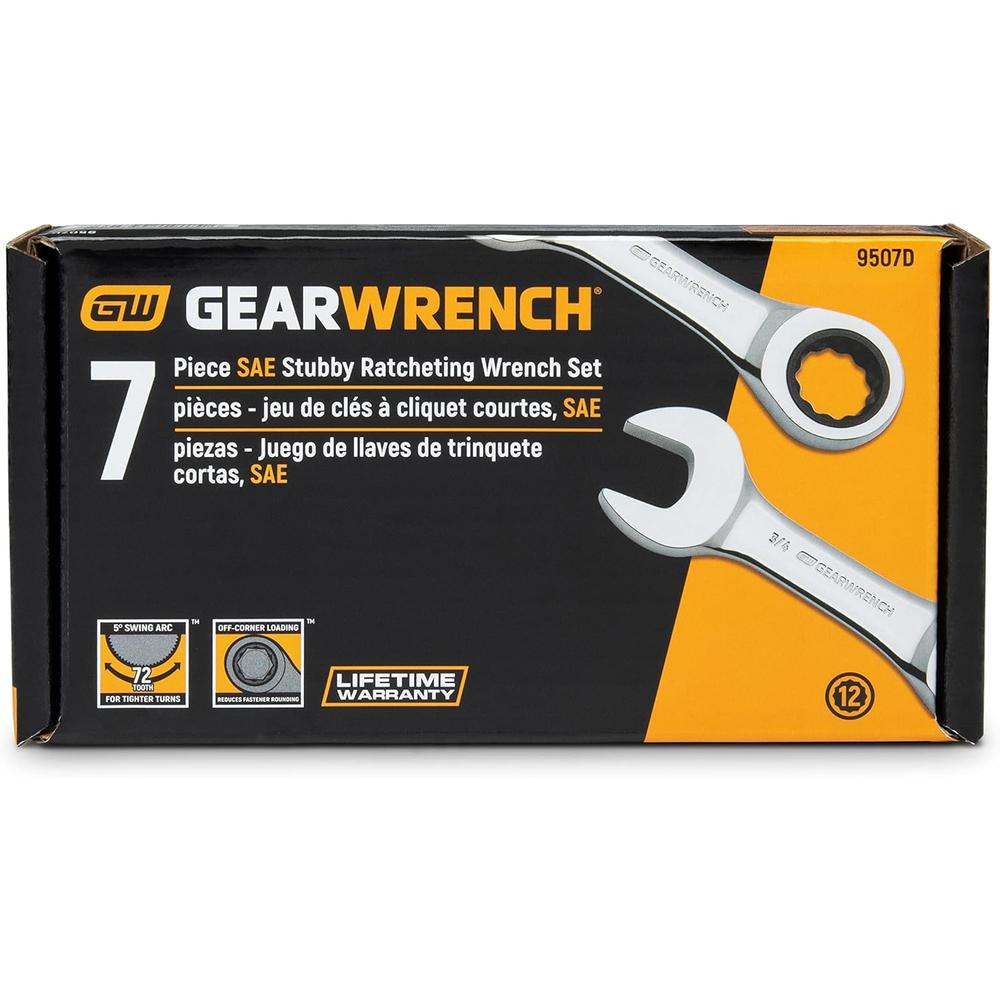GearWrench 89119 10 Pc. Ratcheting Crowfoot Wrench Set, Metric