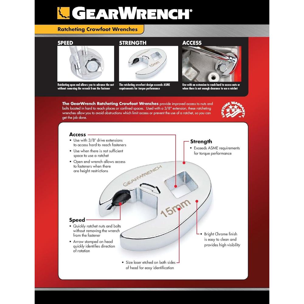 GearWrench 89123 WR RAT CRFT 3/8DR 9/16