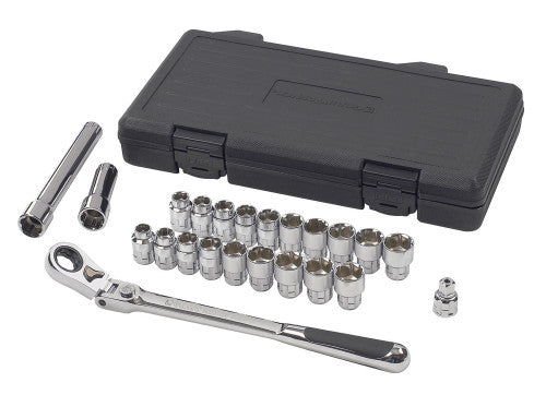 GearWrench 893823 SET PASS-THRU 3/8DR SAE & MET 23PC - MPR Tools & Equipment