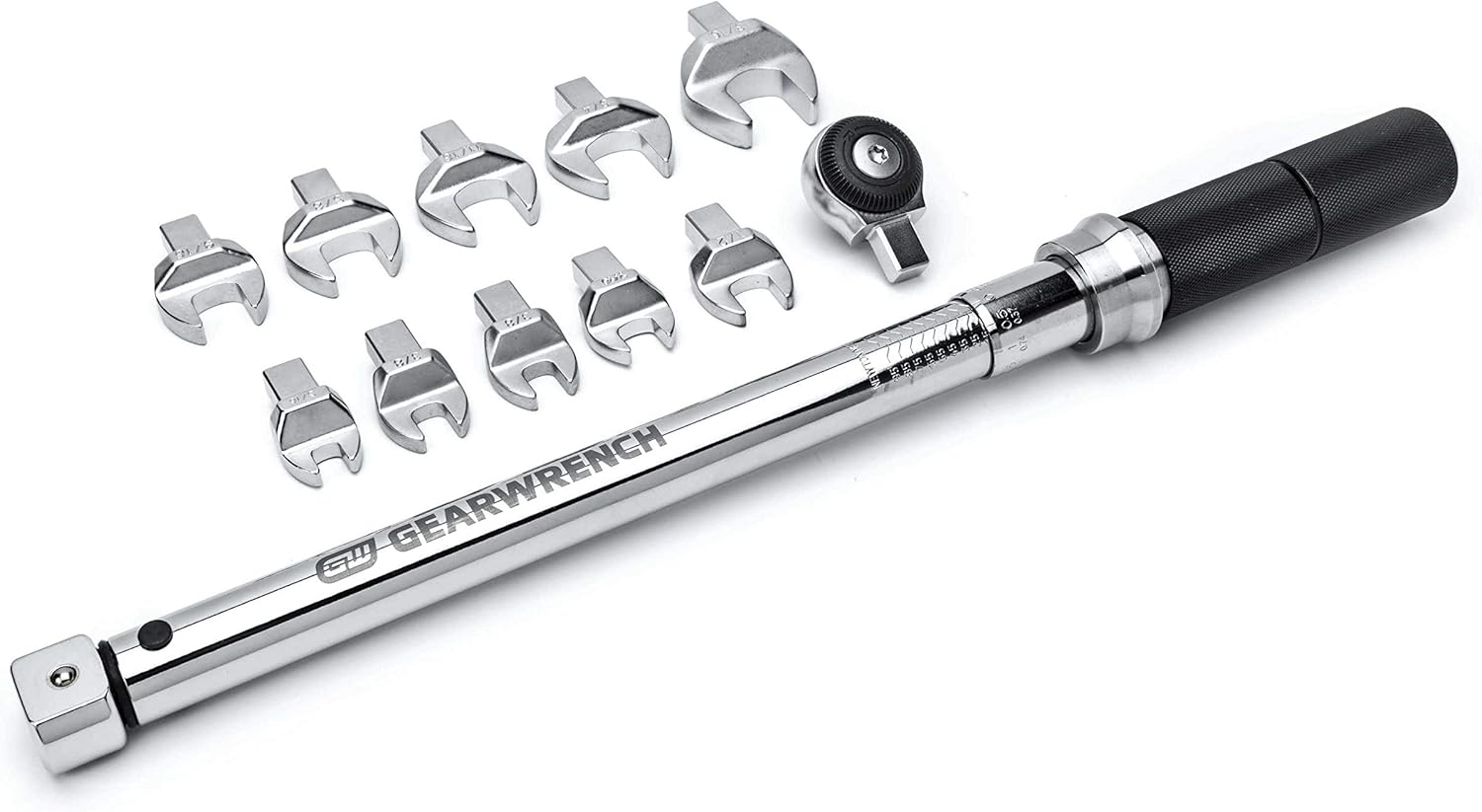 GearWrench 89452 12-Piece 3/8" Drive SAE Interchangeable Torque Wrench Set, 20-100Nm, 5/16" - 13/16"