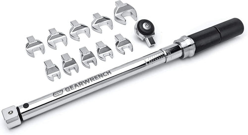 GearWrench 89452 12-Piece 3/8" Drive SAE Interchangeable Torque Wrench Set, 20-100Nm, 5/16" - 13/16"