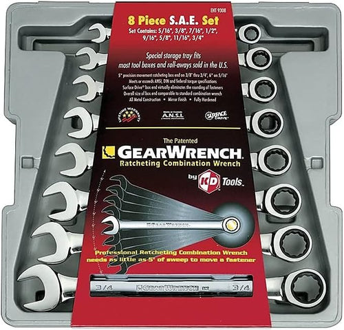 GearWrench 9308D Ratcheting Wrench Set 8 pc. SA