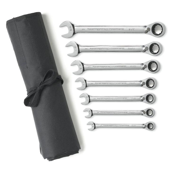 GearWrench 9567RN SET WR RAT COMB REV SAE 7PC ROLL - MPR Tools & Equipment