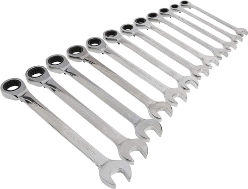 GearWrench 9620N 12 Pc. 12 Pt. Reversible Ratcheting Combination Wrench Set, Metric